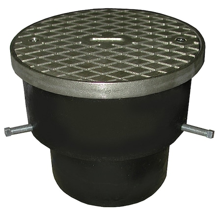 Jones Stephens 4in Adjustable Push-On Cleanout for Cast Iron, Pipe 6-1/2in Polished Brass Cover, Ring C33146